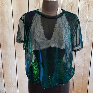 H&M Holographic Festival Top